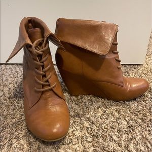 Wedge lace up bootie